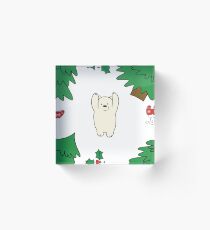 Cutie xmas teddy white Acrylic Block