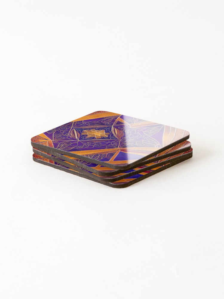 Thumbnail 4 of 5, Coasters (Set of 4), Abstract Pattern designed and sold by threlando.