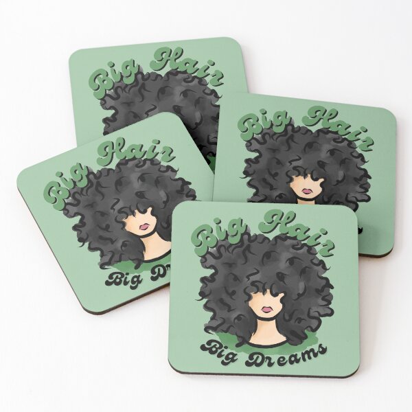 Item preview, Big Hair - Big Dreams (Black) designed and sold by Curly-Cuties.