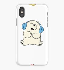 Cute white teddie on Snow iPhone Case