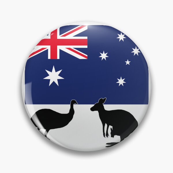 Item preview, Australian Flag with Silhouette of Emu and Kangaroo by Orikall designed and sold by HippieWorks.