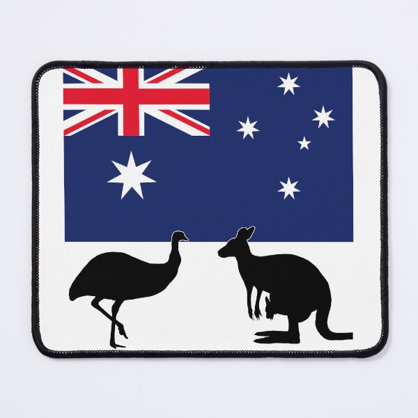 Item preview, Australian Flag with Silhouette of Emu and Kangaroo by Orikall designed and sold by HippieWorks.