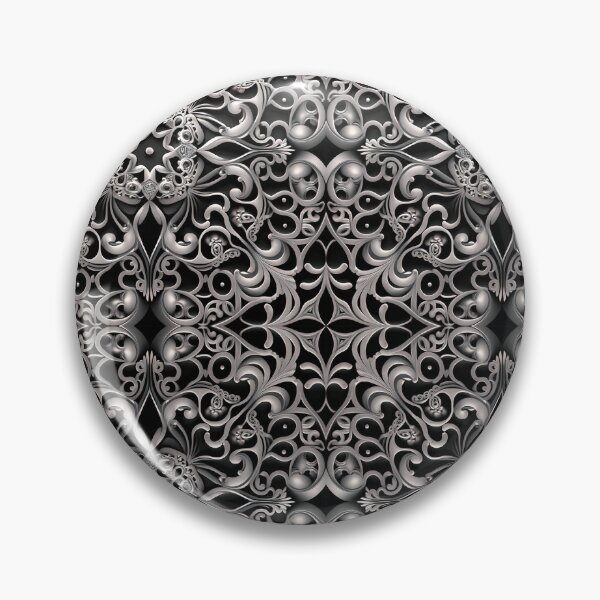 Item preview, Luxurious Filigree Fern 3D Print - Silver and Black Designer Pattern for a Modern Classic Glam Home IV designed and sold by thearttist.