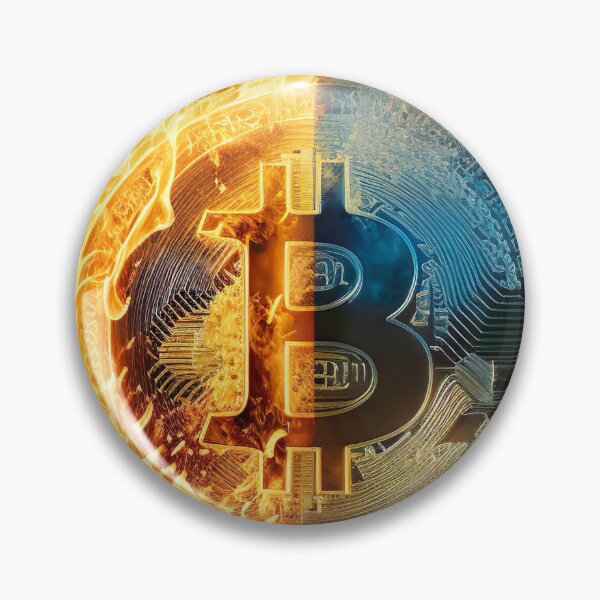 Artikelvorschau, Bitcoin Münze mit Flammen - Generative AI entworfen und verkauft von Marc Alexander Kunze.