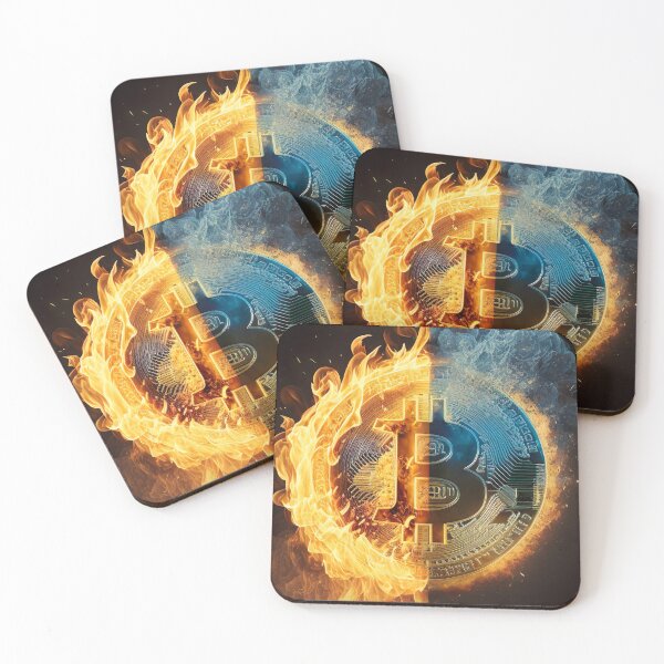 Item preview, Bitcoin coin with flames - Generative AI designed and sold by Marc Alexander Kunze.