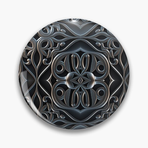 Item preview, Luxurious Filigree Fern 3D Print - Silver and Black Designer Pattern for a Modern Classic Glam Home V designed and sold by thearttist.