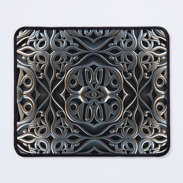 Item preview, Luxurious Filigree Fern 3D Print - Silver and Black Designer Pattern for a Modern Classic Glam Home V designed and sold by thearttist.