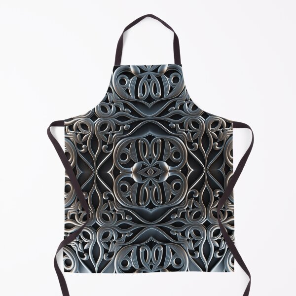 Item preview, Luxurious Filigree Fern 3D Print - Silver and Black Designer Pattern for a Modern Classic Glam Home V designed and sold by thearttist.