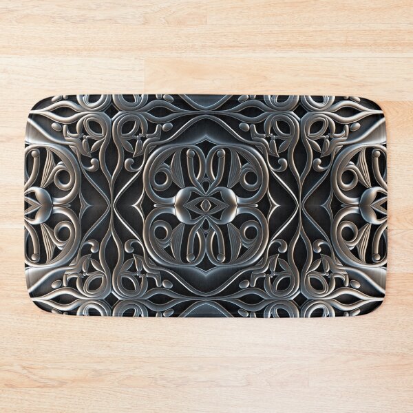 Item preview, Luxurious Filigree Fern 3D Print - Silver and Black Designer Pattern for a Modern Classic Glam Home V designed and sold by thearttist.