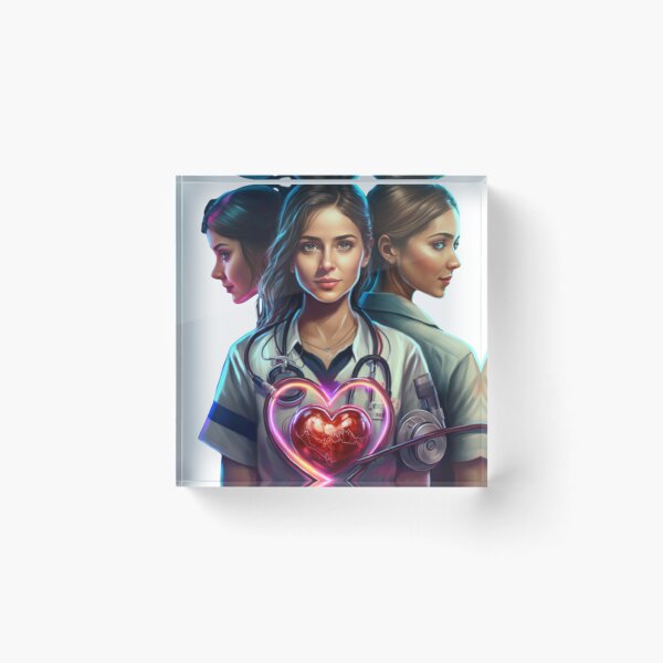 Item preview, girls women nurses valentines day hearts stethoscope designed and sold by DAYLIFE.