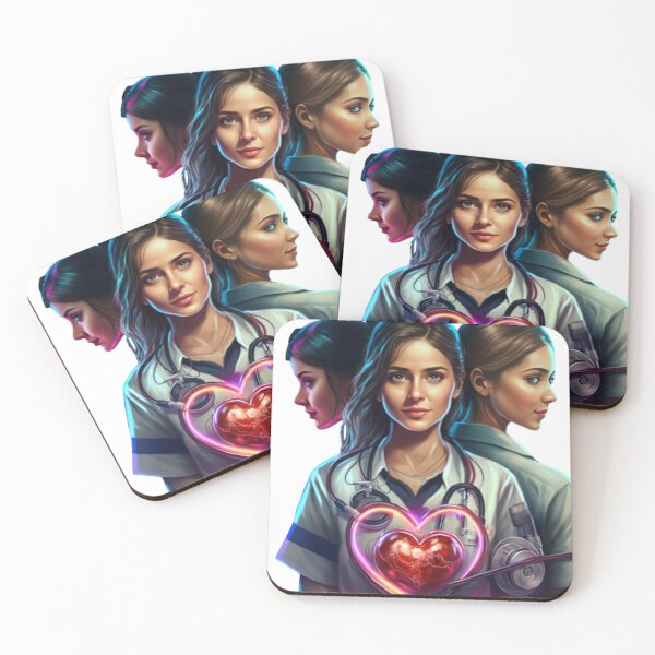 Item preview, girls women nurses valentines day hearts stethoscope designed and sold by DAYLIFE.