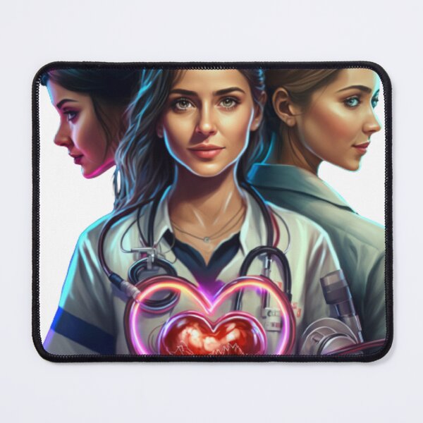 Item preview, girls women nurses valentines day hearts stethoscope designed and sold by DAYLIFE.
