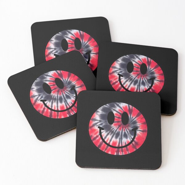 Item preview, RED BLACK AND WHITE TIE DYE HAPPY SMILEY FACE designed and sold by MNG123.