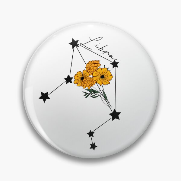 Item preview, Libra with October flowers designed and sold by SarasStuff94.