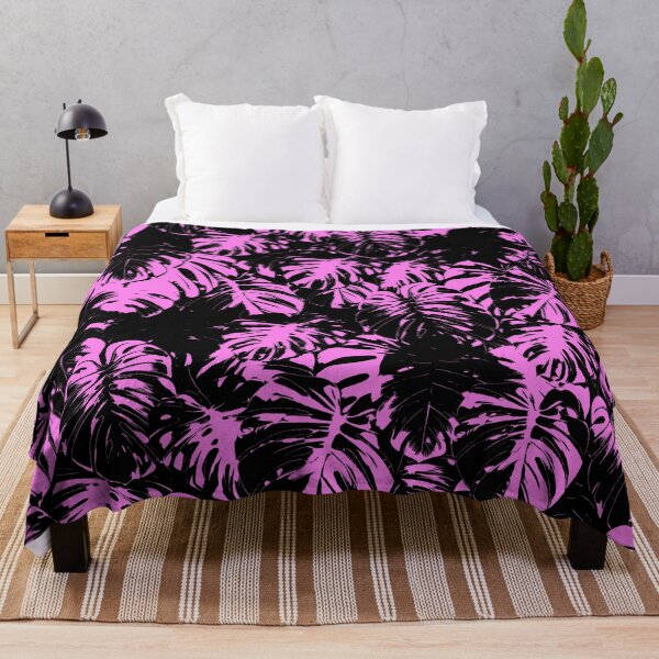 Item preview, Monstera Deliciosa Leaves | Pink Artwork | designed and sold by VintagePlantJoy.