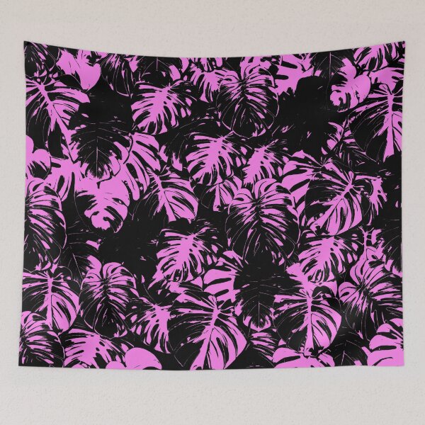 Item preview, Monstera Deliciosa Leaves | Pink Artwork | designed and sold by VintagePlantJoy.