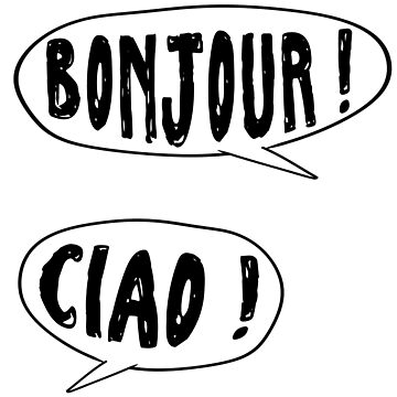 Artwork thumbnail, french speech bubble set (bonjour, ciao) by mystudiocreate