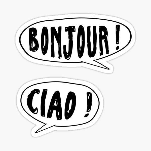 Item preview, french speech bubble set (bonjour, ciao) designed and sold by mystudiocreate.