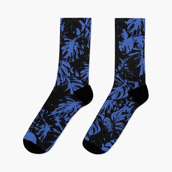 Item preview, Monstera Deliciosa Leaves | Dark Blue Artwork | designed and sold by VintagePlantJoy.