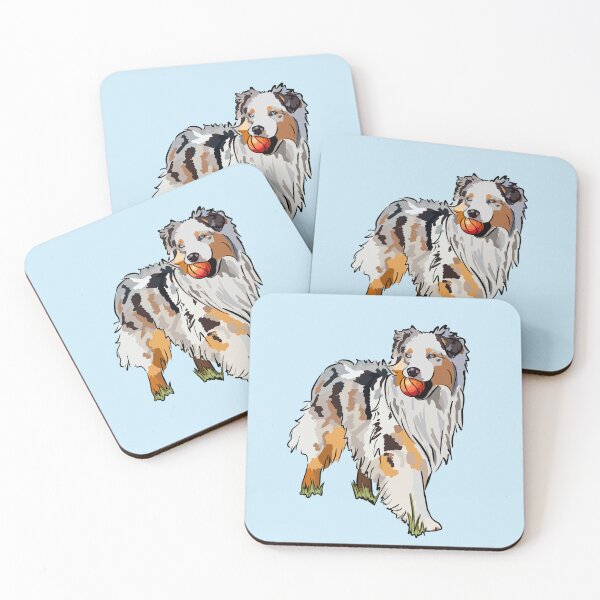 Item preview, Australian Shepherd Dog Playing With A Ball designed and sold by apohl21.