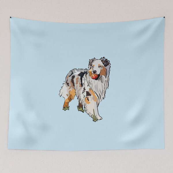 Item preview, Australian Shepherd Dog Playing With A Ball designed and sold by apohl21.