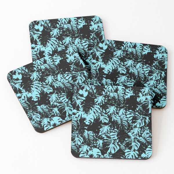 Item preview, Monstera Deliciosa Leaves | Light Blue Artwork | designed and sold by VintagePlantJoy.