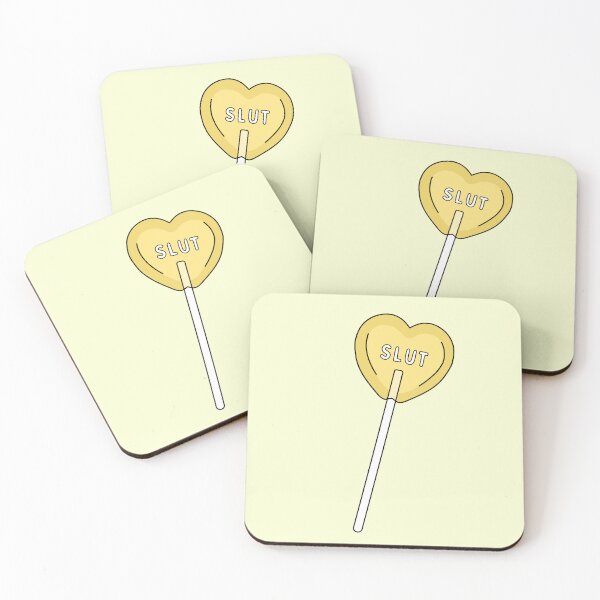 Item preview, Slut Heart Lollipop | Cute Yellow Submissive Sucker designed and sold by KinkShoppe.