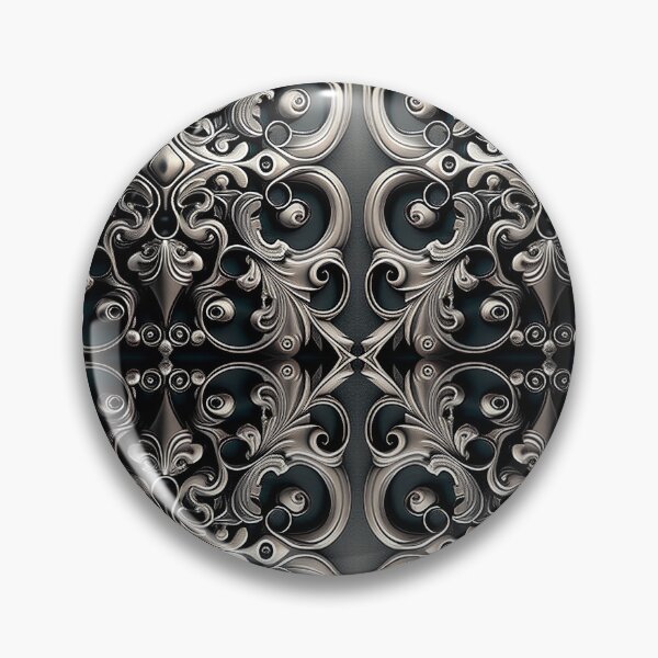 Item preview, Luxurious Filigree Fern 3D Print - Silver and Black Designer Pattern for a Modern Classic Glam Home VII designed and sold by thearttist.