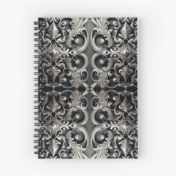 Item preview, Luxurious Filigree Fern 3D Print - Silver and Black Designer Pattern for a Modern Classic Glam Home VII designed and sold by thearttist.