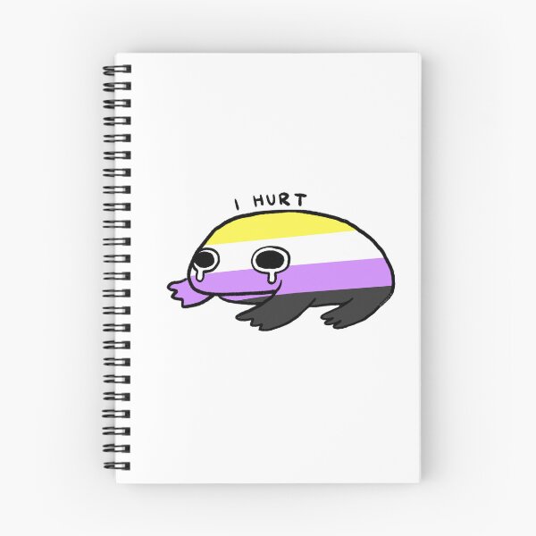 Item preview, I Hurt | Yellow White Purple Black Non Binary Crying Frog designed and sold by iristocat.