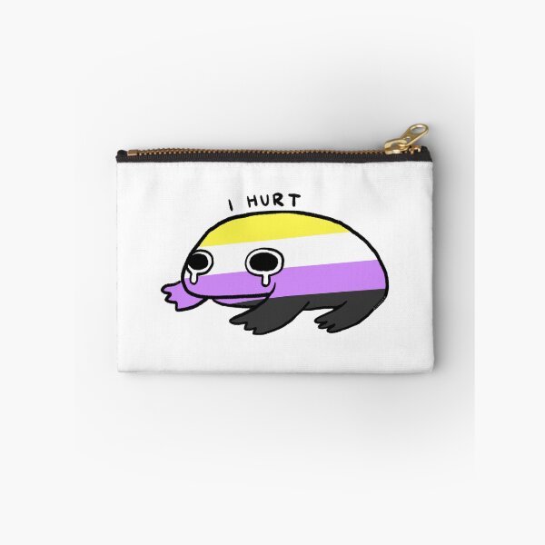 Item preview, I Hurt | Yellow White Purple Black Non Binary Crying Frog designed and sold by iristocat.