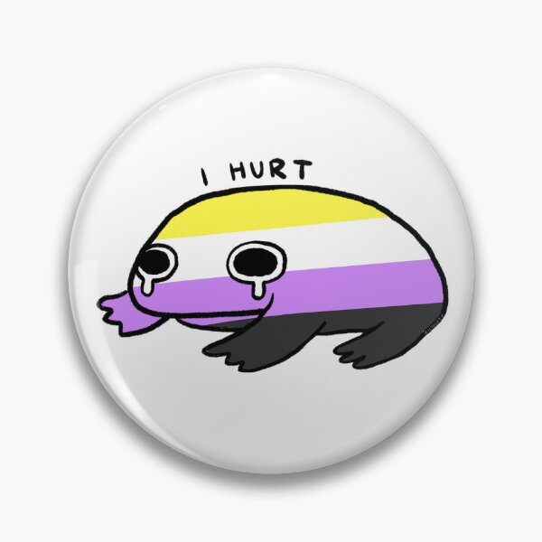 Item preview, I Hurt | Yellow White Purple Black Non Binary Crying Frog designed and sold by iristocat.