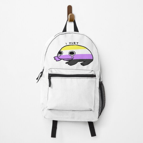 Item preview, I Hurt | Yellow White Purple Black Non Binary Crying Frog designed and sold by iristocat.