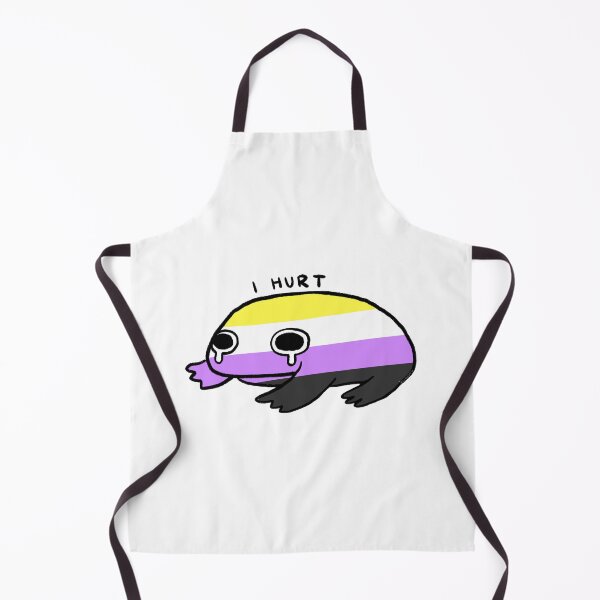 Item preview, I Hurt | Yellow White Purple Black Non Binary Crying Frog designed and sold by iristocat.