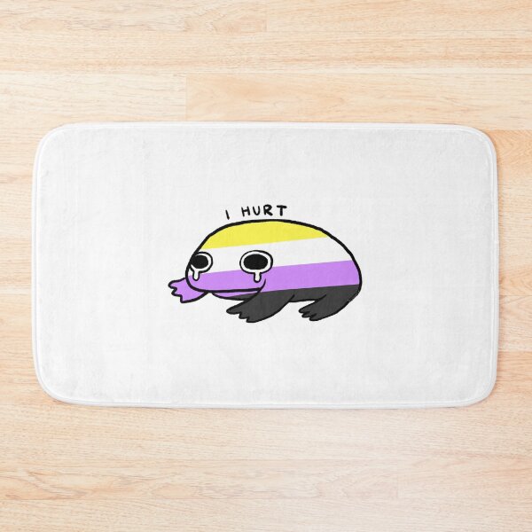 Item preview, I Hurt | Yellow White Purple Black Non Binary Crying Frog designed and sold by iristocat.