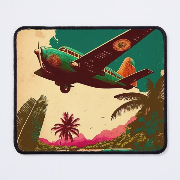 Item preview, Antigua Caribbean Plane Vintage Travel Art Poster designed and sold by OldTravelArt.