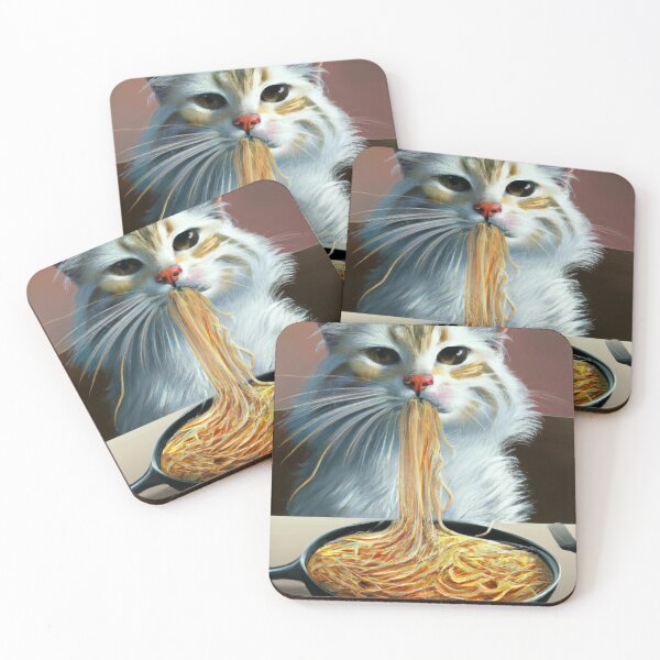 Item preview, Cat Eating Spaghetti from Pan designed and sold by GrizzlyMountain.