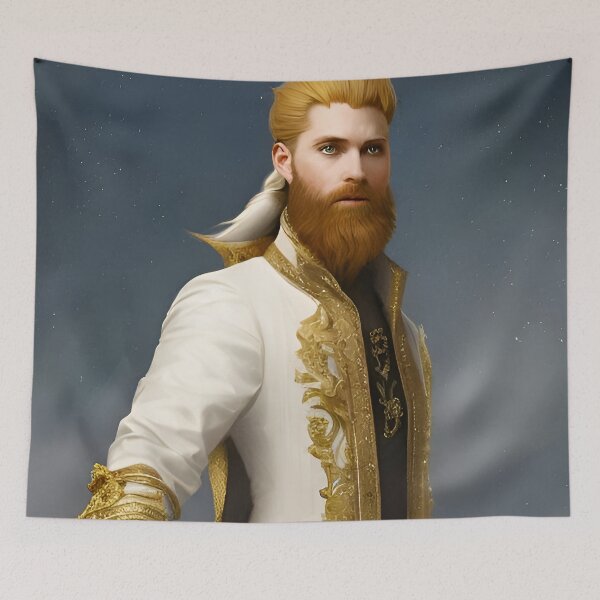 Item preview, Prince With A Gold Beard Wearing A White Robe With Gold Trim designed and sold by Joyful-Express.