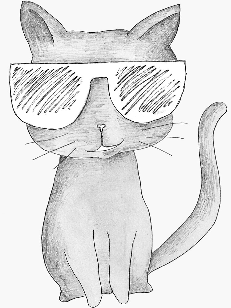 Cute Modern Cat Sunglasses Stickers Sticker For Sale By Someonelikeme77 Redbubble 6159