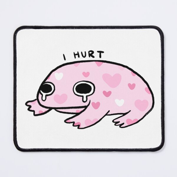 Item preview, I Hurt | Pink Crying Frog with Hearts designed and sold by iristocat.
