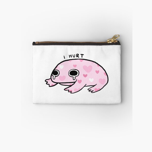 Item preview, I Hurt | Pink Crying Frog with Hearts designed and sold by iristocat.