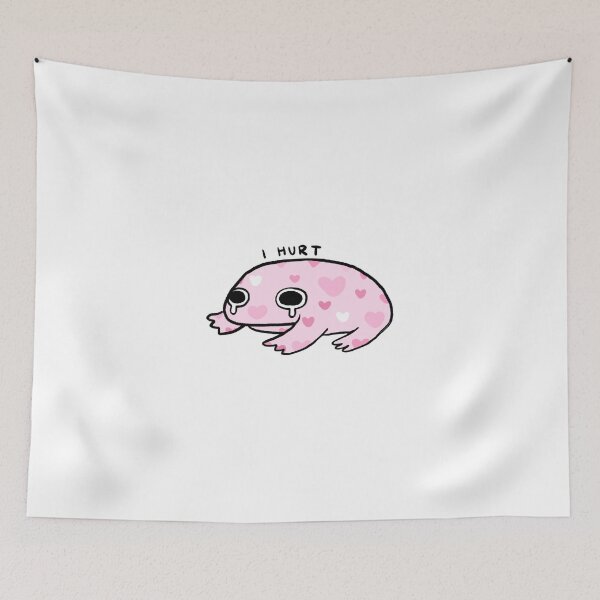 Item preview, I Hurt | Pink Crying Frog with Hearts designed and sold by iristocat.