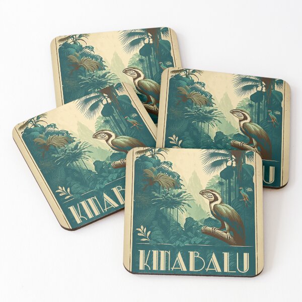 Item preview, Kinabalu National Forest Malaysia Vintage Travel Art Poster designed and sold by OldTravelArt.