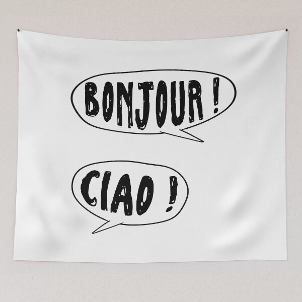 Item preview, french speech bubble set (bonjour, ciao) designed and sold by mystudiocreate.
