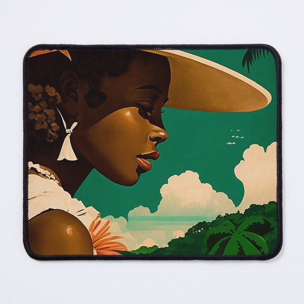 Item preview, Saint Lucia Woman Vintage Travel Art Poster designed and sold by OldTravelArt.