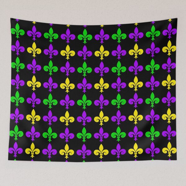 Item preview, Mardi Gras Fleur de Lis Pattern in Purple, Green and Gold designed and sold by Gsallicat.