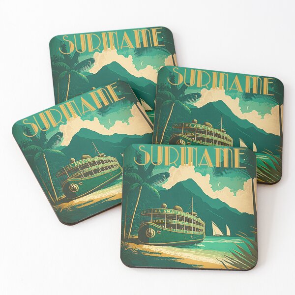Item preview, Suriname Coastline Vintage Travel Art Poster designed and sold by OldTravelArt.