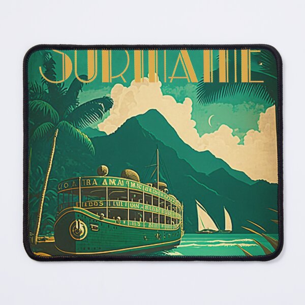 Item preview, Suriname Coastline Vintage Travel Art Poster designed and sold by OldTravelArt.