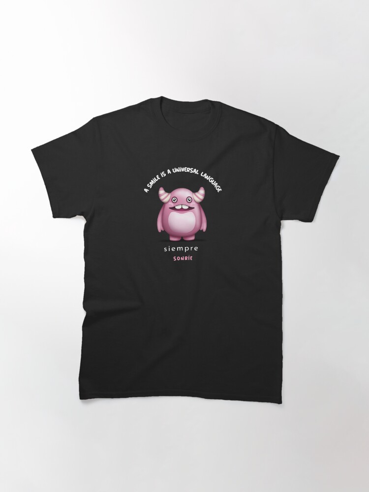 Thumbnail 3 of 7, Classic T-Shirt, Pink monster, Always smile designed and sold by ikaponStore.