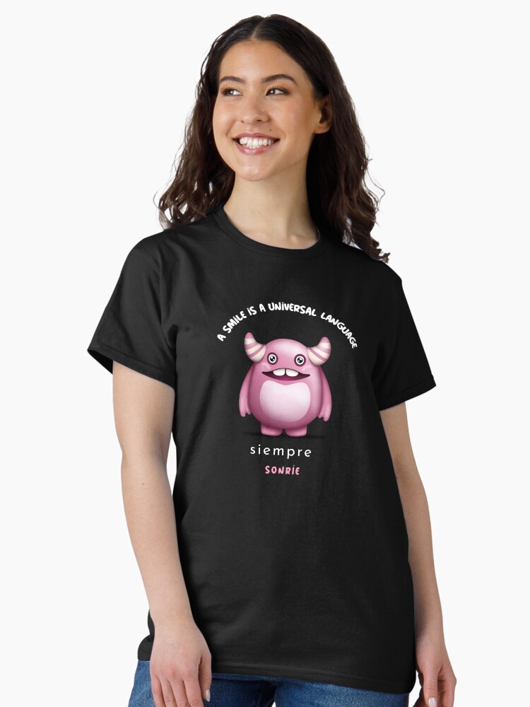 Thumbnail 2 of 7, Classic T-Shirt, Pink monster, Always smile designed and sold by ikaponStore.